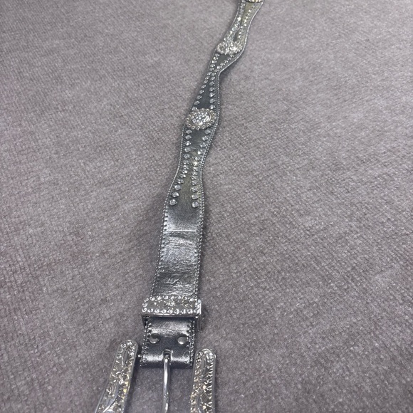 Silver Rhinestone Embellished Belt - Picture 1 of 6